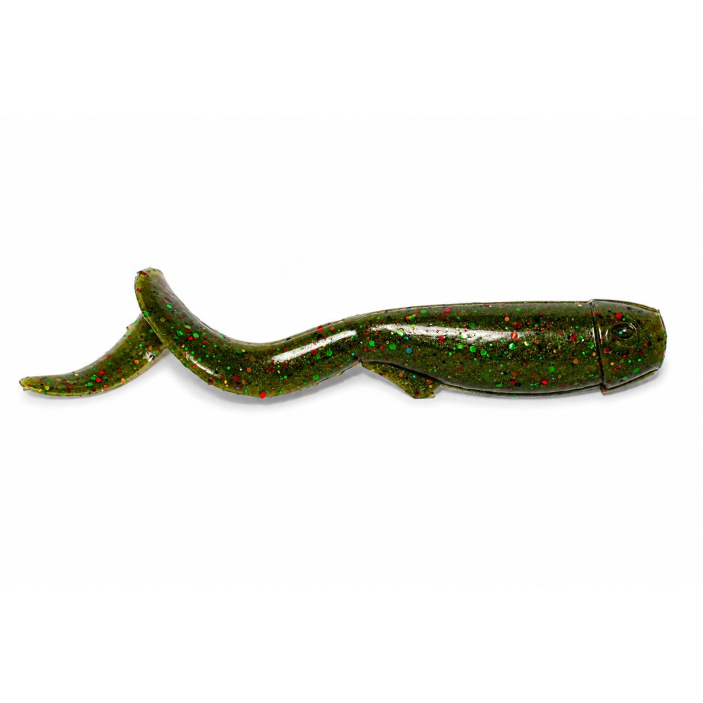 señuelo de pesca curly strike con una cola curly que se mueve de escandalo